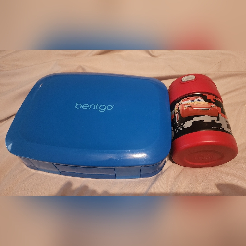 Bentgo Blue Lunch Box and Cars Thermos